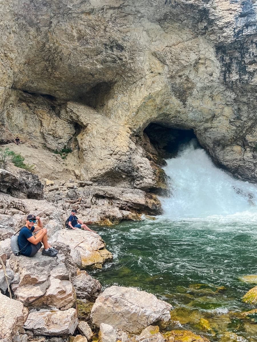 Natural Bridge Falls in Custer Gallatin National Forest