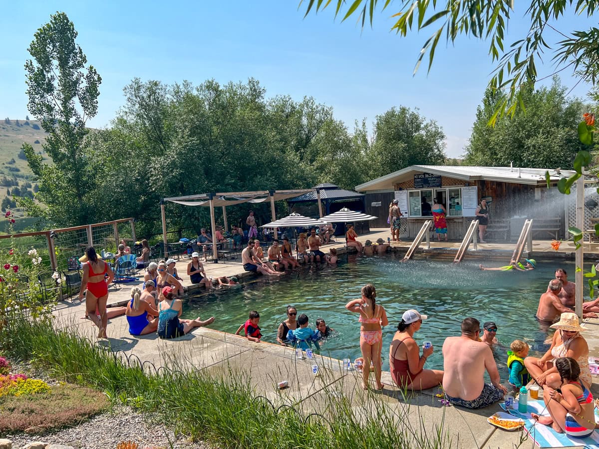 Norris Hot Springs in Montana in summer