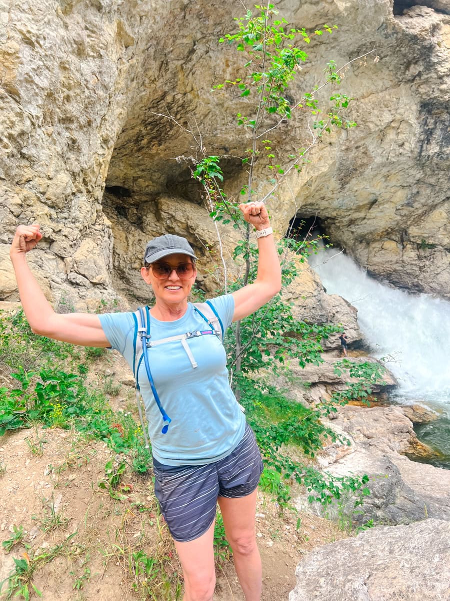 Colleen Lanin at Natural Bridge Falls in Montana