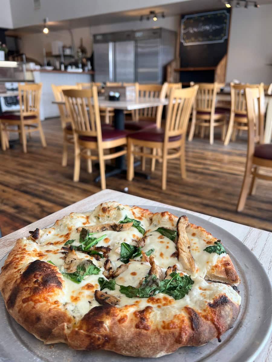 Pizza at Big Timber Bakery in Montana