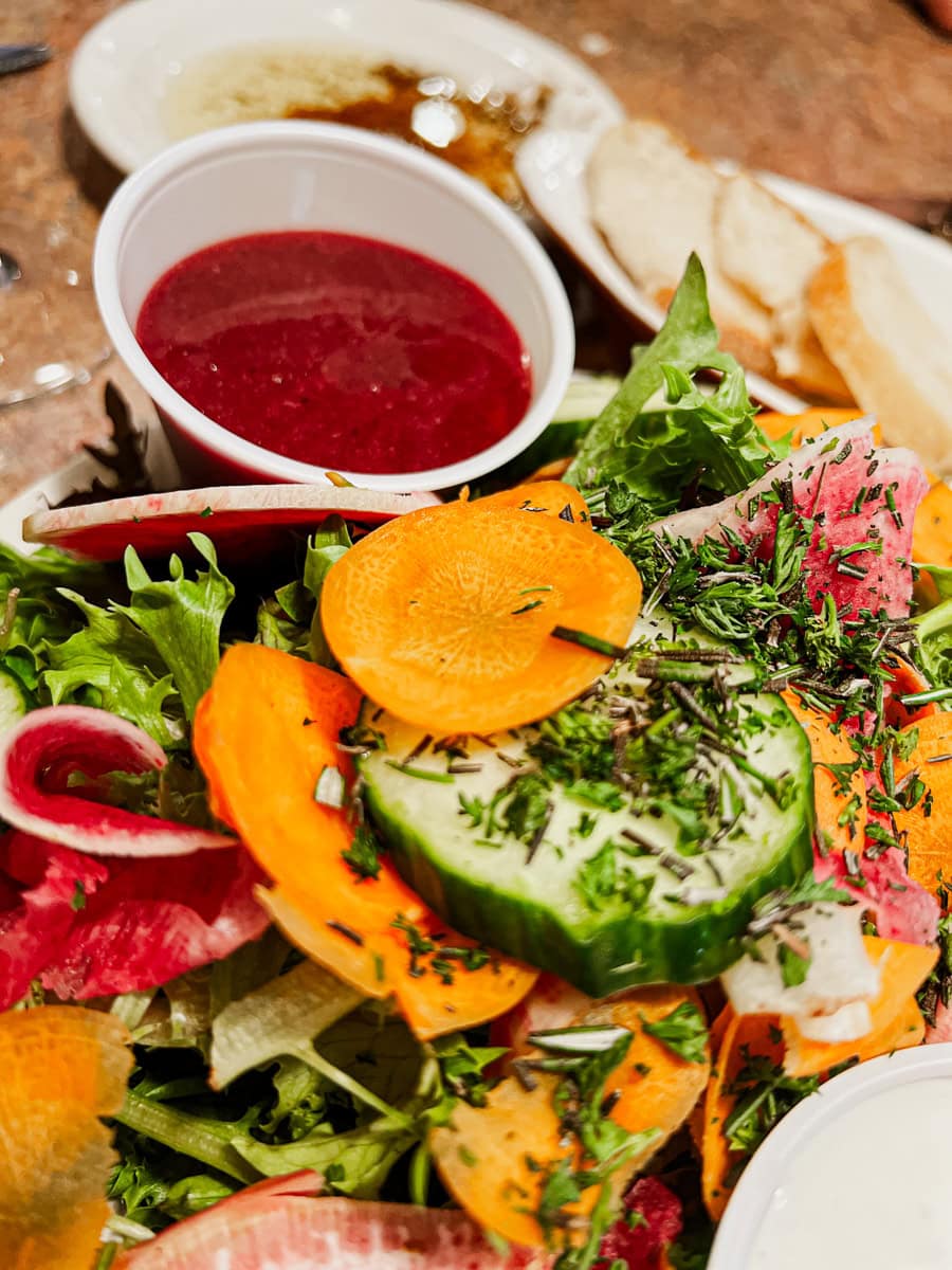 Salad with huckleberry dressing from The Alley Bistro in Ennis