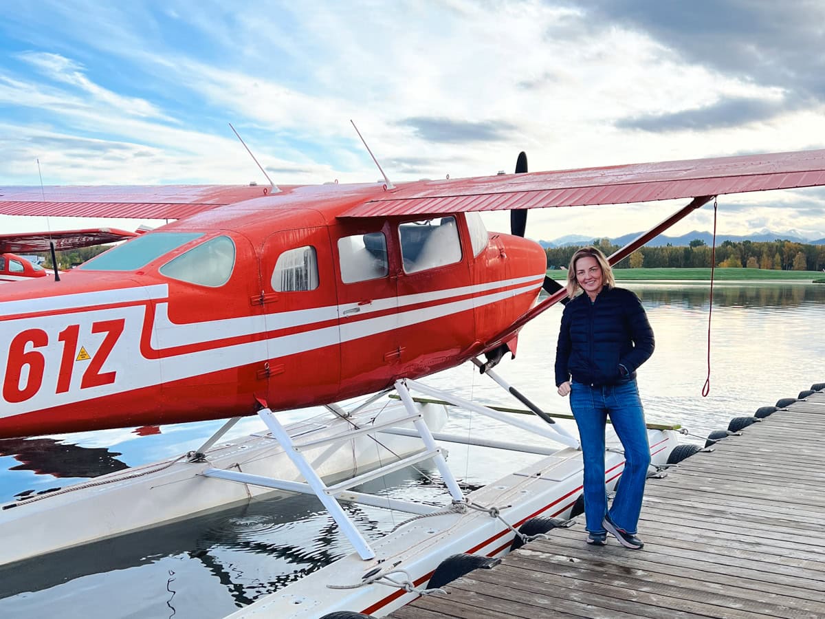 Colleen Lanin embarking on Rust's flight tour in Alaska