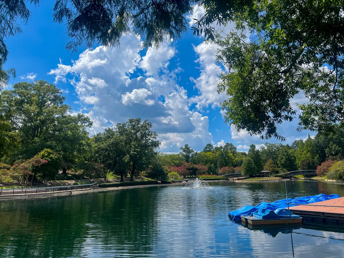 Pedal boats at Pullen Park in Raleigh