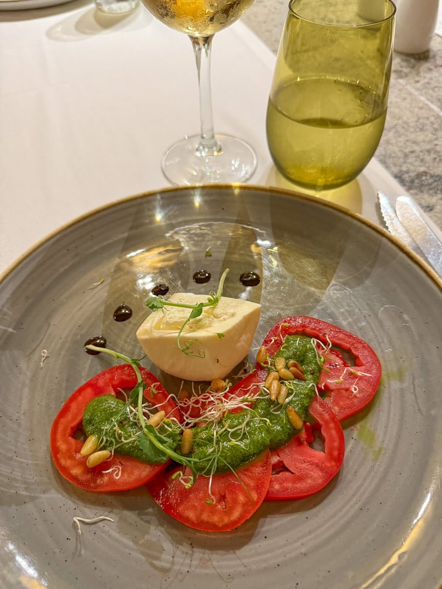 Caprese salad appetizer at Emiliano Restaurant at Casa Velas